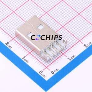 AM 90°CB USB Connector Bent Lead Through Hole Connector Type-A USB 2.0 Male Right Angle Insert - Product Image 2