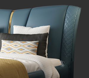 Maison de mariage de vachette véritable lit meubles meubles de chambre à coucher de luxe de style turc design - Product Image 4