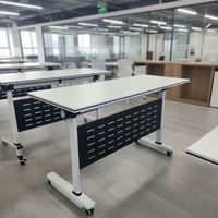 Table de conférence pliable avec roulettes, bureau de réunion ignifuge pour salle de séminaire du personnel