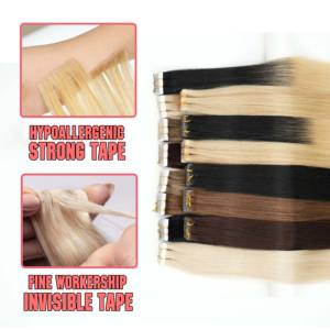 Extensiones de Cabello con Cinta Adhesiva Invisible, Grado 12A, Venta al por Mayor, Cabello Humano Ruso 100% Natural Sin Procesar, Doble Trama - Product Image 2
