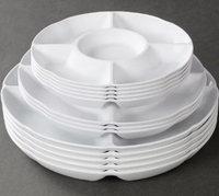 Plateaux repas HCMA 10 pouces à 5 compartiments, assiettes à compartiments pour fruits, collations, desserts, salades, en mélamine, plateaux de service, ensembles plats