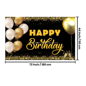 110*180cm noir or étanche Polyester bannière drapeaux 30e 40e 50e joyeux <span class=keywords><strong>anniversaire</strong></span> fête fournitures bienvenue porche signe - Product Image 6