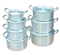 Offre Spéciale Afrique : Ensemble de 7 casseroles en aluminium grande capacité, résistantes à la chaleur et compatibles lave-vaisselle pour la cuisine