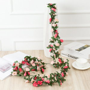 Guirlandes de roses artificielles parfumées vertes 200 cm, fleurs en soie pour décorations d'arche de mariage, accessoires pour la maison et l'extérieur - Product Image 1
