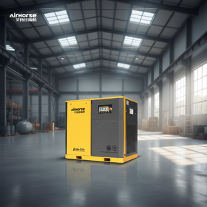 เครื่องอัดอากาศแบบสกรูไร้น้ำมัน Airhorse 7.5kw 11kw 15kw 22kw แบบเงียบ เสียงเบา ระบบโรตารี่สองขั้นตอน สำหรับ CE - Product Image 1