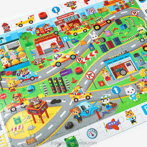 Jinayon Tùy Chỉnh Trẻ Em Phim Hoạt Hình <span class=keywords><strong>50Pcs</strong></span> Giấy Câu Đố Cmyk Trò Chơi Ghép Hình Câu Đố Giáo Dục Đồ Chơi Cho Bé Trai & Cô Gái-Train Xe Buýt Câu Chuyện Bán Buôn - Product Image 3