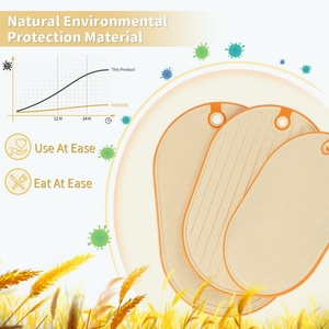 Multifunctional 3-Pieces <b>Plastic</b> Wheat Straw Cutting Board Kitchen Chopping Board Double-Sided Cutting Board Sets with Holder - Product Image 3