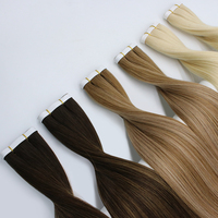Qualité de salon de gros ruban invisible dans les extensions de cheveux humains russes cuticule intacte injecté ruban sans couture dans les extensions de cheveux