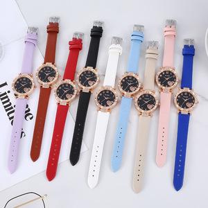 Amadi Ensemble de bracelets de montre à quartz pour femmes Offre Spéciale mode décontractée cœur numérique simple polyvalent pour les étudiants boîtier en alliage cuir - Product Image 4