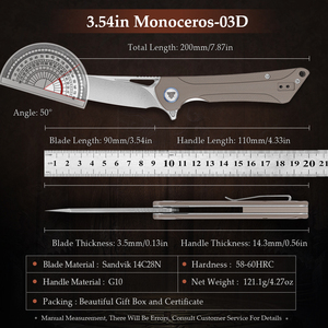 14C28N Lame En Acier G10 Poignée <span class=keywords><strong>Couteau</strong></span> De Poche avec Clip Camping Survie En Plein Air Tactique Couteaux Pliants - Product Image 3