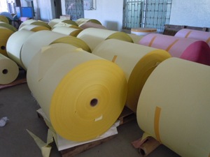 48-80g hình ảnh màu xanh CB CFB CF bột gỗ nguyên chất carbonless bản sao giấy NCR giấy cuộn và tờ ream gói hóa đơn giấy 242mm 381mm - Product Image 3