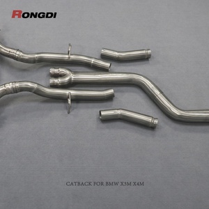 Système d'échappement Valvetronic haute performance en titane avec embouts noirs brillants pour BMW X3M F97 X4M F98 S58 3.0T - Product Image 3