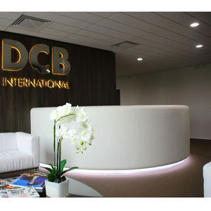 Corians แผนกต้อนรับโค้งสีขาวแผนกต้อนรับส่วนหน้าสำนักงานแผนกต้อนรับส่วนหน้าทรงโค้ง - Product Image 4