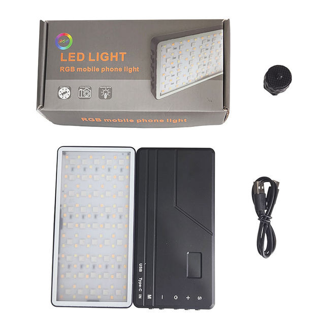 Portable RGB LED Panel Light Rechargeable Photography Fill Light Mini Phone Camera Lighting for Vlogging & Live Streaming