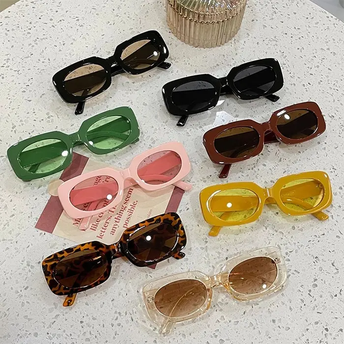 New Colorful Oval Frame Sunglasses Vintage Retro Fashion Female Uv400 Shades Popular Brand Designer Eyewear For Women
