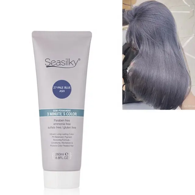 Good Quality Semi-Permanent Pale Blue Ash Color Efficient Hair Dye Mild Hair Color Conditioner