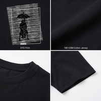 T-shirt en coton graphique pour homme 180 GSM, col rond, manches courtes, écologique, respirant, imprimé sur mesure, marque privée, OEM