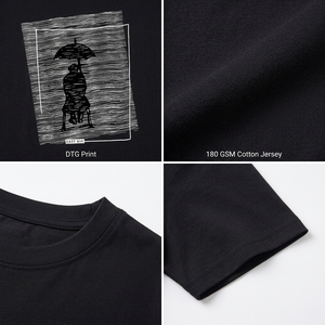 เสื้อยืดคอตตอนพิมพ์ลายกราฟิกสำหรับผู้ชาย 180GSM คอกลม แขนสั้น เป็นมิตรกับสิ่งแวดล้อม ระบายอากาศได้ดี รับผลิตตามแบบ สั่งทำแบรนด์ส่วนตัว OEM - Product Image 3