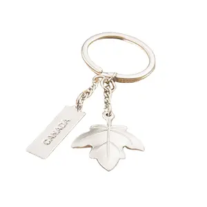 High quality Maple leaf key chain style design logo custom metal keychain suppliers