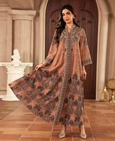 Abaya vintage à imprimé floral en polyester respirant pour femme, robe longue maxi kaftan à col montant, style Dubaï, islamique, modeste, musulmane