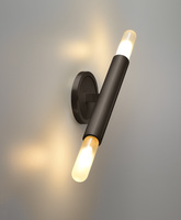 Applique murale Yihao classique à double tube rond, éclairage moderne en aluminium et laiton pour salon et couloir, base E26