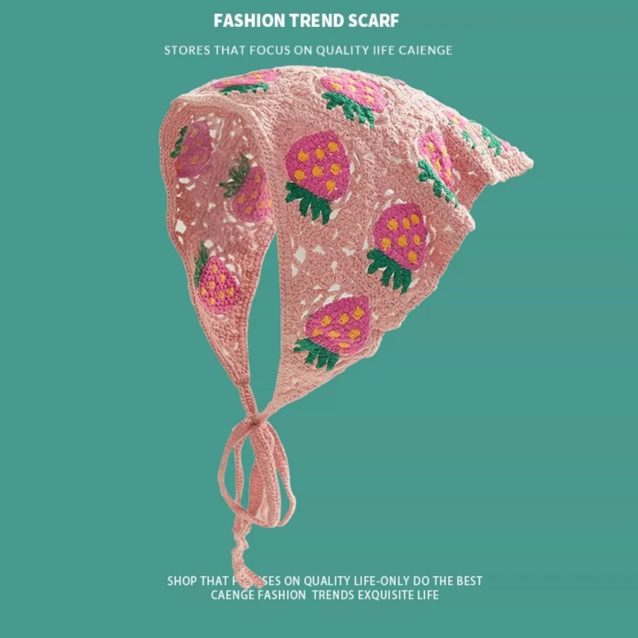 Headscarf-pink-little strawberry