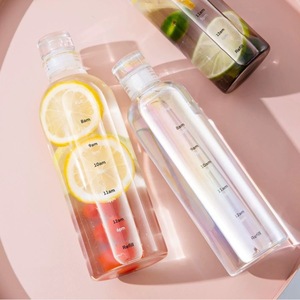 500ml 750ml 1000ml Alta calidad Único Personalizado Colorido Alto Borosilicato A prueba de fugas Deporte Fitness Botella de agua de vidrio - Product Image 4