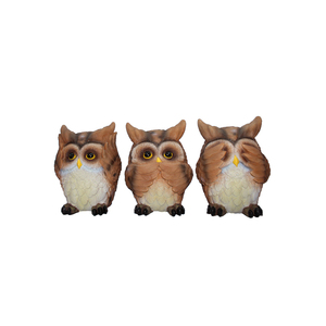 Figurines d'art populaire Sages Hiboux 'Ne voir, ne entendre, ne parler que du bien' – Adorable ensemble de 3 statues d'hiboux en résine, Marque LEIXIN, <span class=keywords><strong>Logo</strong></span> personnalisé pour la décoration intérieure - Product Image 2