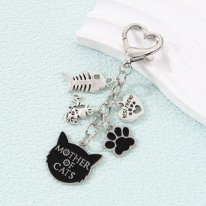 Encantador Llavero Conmemorativo Eterno 'Whisper' <span class=keywords><strong>para</strong></span> Gatos, Creativo, Plateado y Negro, Colgante <span class=keywords><strong>para</strong></span> Bolso, Regalo <span class=keywords><strong>de</strong></span> Recuerdo <span class=keywords><strong>para</strong></span> Amantes <span class=keywords><strong>de</strong></span> los Gatos - Product Image 6