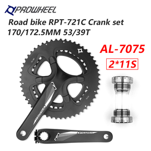 Juego <span class=keywords><strong>de</strong></span> Bielas ProwheelRPT 721 para <span class=keywords><strong>Bicicleta</strong></span> <span class=keywords><strong>de</strong></span> <span class=keywords><strong>Carretera</strong></span>, Doble Biela 110BCD 53/39T 2x11S 170/172.5mm con Plato y Eje <span class=keywords><strong>de</strong></span> Pedalier - Product Image 2