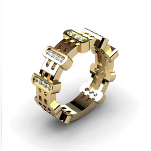 Anello di Fidanzamento Unisex alla Moda, Gioiello Creativo in Lega di Rame Regolabile, Stile Moderno e Minimalista - Product Image 1