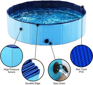 HDF Board PVC Chien Piscine Pliable Chien Pet Bain Piscine Pliable Baignoire <span class=keywords><strong>Pataugeoire</strong></span> Piscine pour Chiens Chats et Enfants - Product Image 4