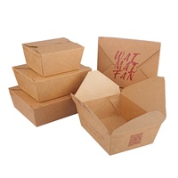 Boîte à lunch en papier kraft écologique personnalisée, résistante à l'eau, pour la restauration rapide, à emporter