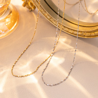 Precio de Fábrica al por Mayor, Collar de Cadena de Acero Inoxidable Chapado en Oro de 18k, Serie de Accesorios de Cadena Hipoalergénicos e Impermeables
