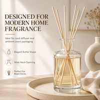 Flacon cylindrique élégant en verre transparent de 250 ml avec logo personnalisé et impression sérigraphique pour le stockage d'huiles essentielles et de parfums