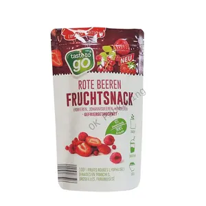 定制生态再密封塑料立式拉链包装袋小袋蓝莓干草莓带窗口食品袋