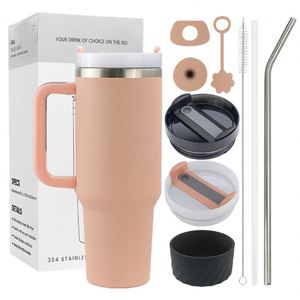 Taza de Navidad de 40 oz, Tazas de Café al por Mayor, de Acero Inoxidable con Recubrimiento en Polvo, Termo Aislado de 40 oz, Vaso de Viaje con Asa - Product Image 1