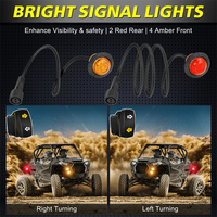 Kit de clignotants LED ronds 4 ambre 2 rouges 12V pour UTV, Plug and Play pour Teryx Moto Uforce 1000