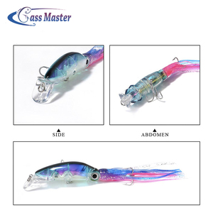 Bassmaster Leurre De Pêche 24 cm/38.5g 16 cm/18.5g Calmar Leurre Avec Crochet Triple 3D Poisson yeux Appâts de Pêche Au Vairon - Product Image 2