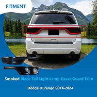 4PCS Smoked Black Tail Light Cover Guard Trim Decoration Exterior Accessories Compatible with Dodge Durango 2014-2024
