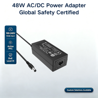 Adaptateur secteur DC blanc MYIXI 48W avec prise pour PC-12V/13.5V 3.33A/3A, sortie certifiée CE