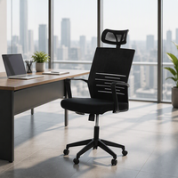 Chaise de bureau ergonomique à dossier haut en maille certifiée BIFMA X5.1 avec appui-tête réglable, vente en gros