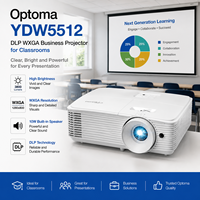 Proyector Empresarial Optoma YDW5512 DLP 720P de 10 W con Altavoz Integrado, 3800 Lúmenes con Contraste de 22000:1 para Aulas