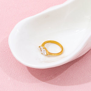 Anelli Grossisti Joolim Gioielli Placcati in Oro 18K per Donna, Robusti in Acciaio Inossidabile con Grande Zirconia a Occhio di Cavallo, Anelli Graziosi - Product Image 5