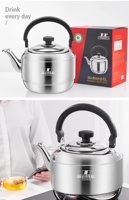 Bouilloire à thé et à eau en acier inoxydable de grande capacité, de haute qualité, avec sifflet, pour cuisinière, poignée en bakélite, style moderne, vente en gros Zhenneng