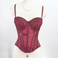 Corsé de malla transparente sexy para mujer, elegante top corto moldeador de cintura, bustier para chicas, ropa de noche, top corto, moldeador de cuerpo para mujer