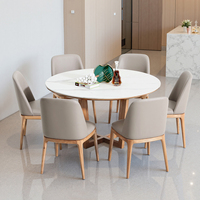 Juegos de comedor modernos de madera, mesas y sillas de comedor circulares para hoteles, residencias, espacios comerciales, venta al por mayor de fábrica