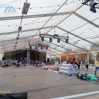 Vente en gros Tente transparente pour salle de réception de mariage avec auvent extérieur en aluminium à toit transparent à vendre