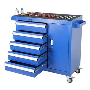 5 drawers Metal Garage Storage Tool Cabinets Heavy Duty Tool Chest Storage System Iron Workbench Steel Tool Trolley For Workshop