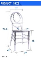 Chaises Chiavari Phoenix en résine plastique transparente pour mariage, événement, hôtel, salle à manger, utilisation en extérieur, style Tifany, chaise Typhani